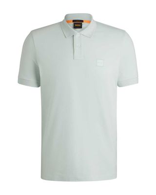 Hugo Boss polo met korte mouwen in Mint Green, stretchkatoen en subtiel logo op de borst