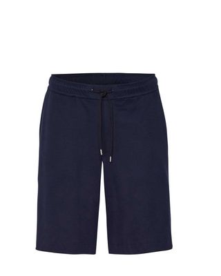 Donkerblauwe Desoto jersey short met elastische tailleband en koordsluiting