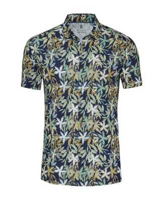 Donkerblauw DESOTO jersey overhemd met Kent boord en raglanmouwen, model 82232-3 621

