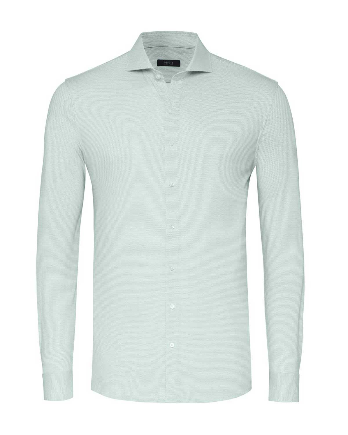 Lichtgroen DESOTO jersey overhemd met Cutaway boord en mother-of-pearl knopen, model 84008-30-631