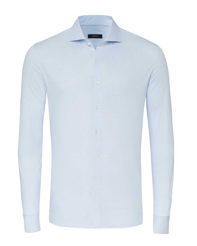 Lichtblauw DESOTO Luxury overhemd met microdessin, Cutaway boord en Slim Fit, model 81108-30-552