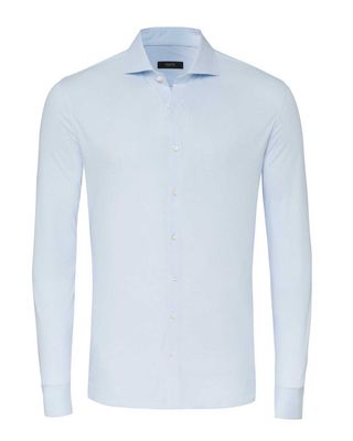 Lichtblauw DESOTO Luxury overhemd met microdessin, Cutaway boord en Slim Fit, model 81108-30-552