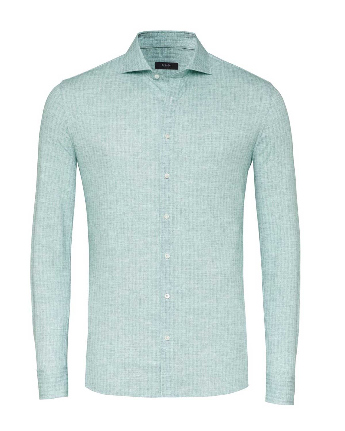 DESOTO jersey overhemd 82108-30 655 in gemêleerd groen met Cutaway boord en mother-of-pearl knopen