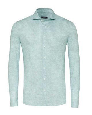 DESOTO jersey overhemd 82108-30 655 in gemêleerd groen met Cutaway boord en mother-of-pearl knopen