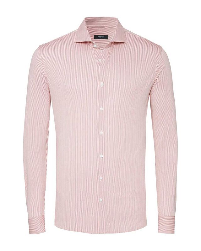 Desoto jersey overhemd met roze streep, artikel 81408-30-338, lange mouw