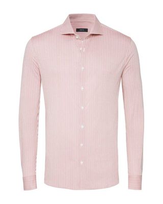 Desoto jersey overhemd met roze streep, artikel 81408-30-338, lange mouw