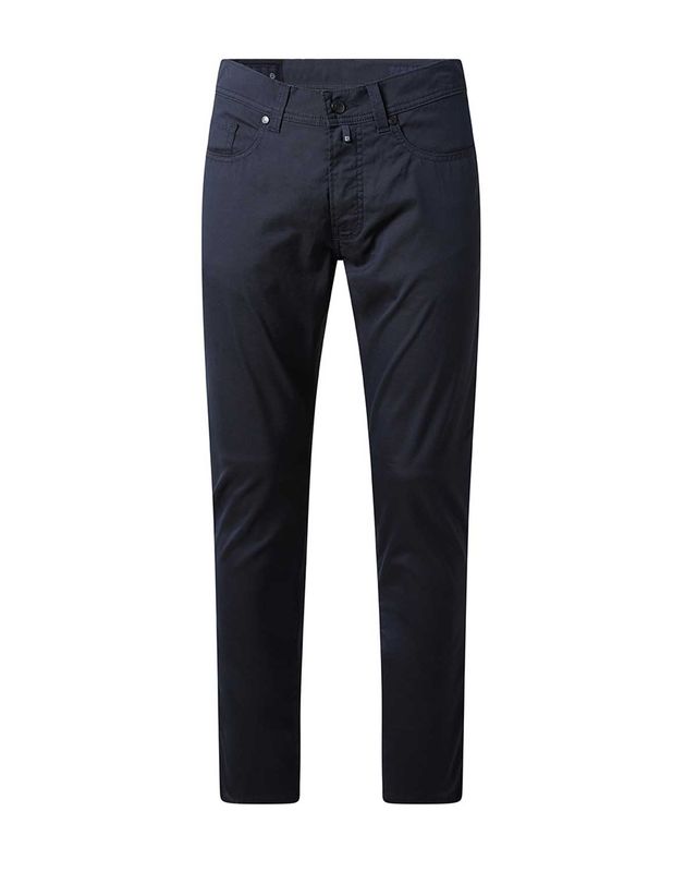 Pierre Cardin Futureflex broek 34540 1060 in donkerblauw met subtiele structuur en tapered fit

