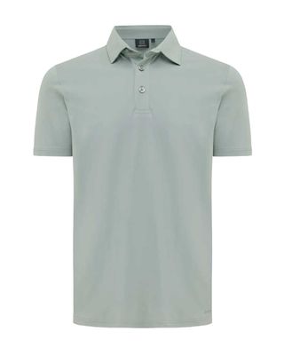 Genti polo met korte mouw in mintgroen, knoopsluiting en klassieke kraag
