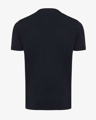 Achteraanzicht donkerblauw slim fit T-shirt van Genti