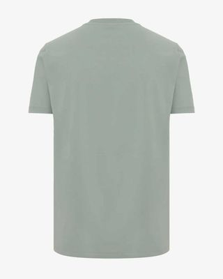 Achteraanzicht lichtgroen technisch T-shirt met stretch