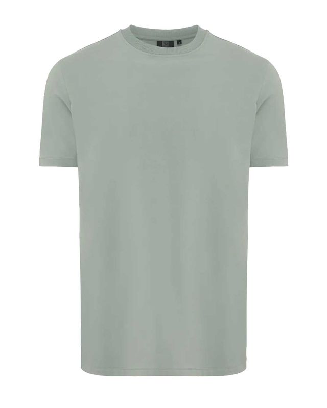 Vooraanzicht groen Genti T-shirt K20415-1260 met slim fit