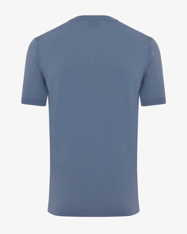 Achteraanzicht slim fit T‑shirt in middenblauw