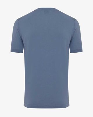 Achteraanzicht slim fit T‑shirt in middenblauw