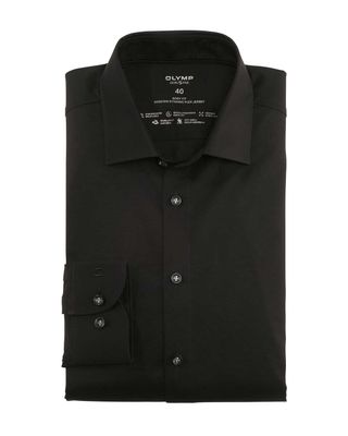 OLYMP Level Five 24/Seven overhemd 2008/64/68 in zwart – body fit van Dynamic Flex Jersey
