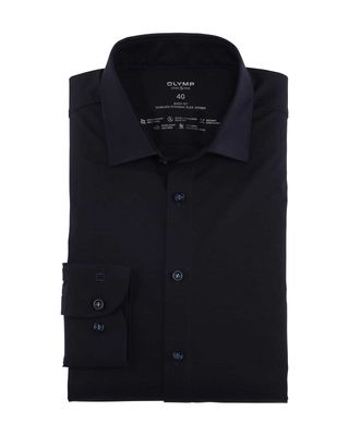 Donkerblauw OLYMP Level Five 24/Seven overhemd 2008/64/18 – body fit van Dynamic Flex Jersey