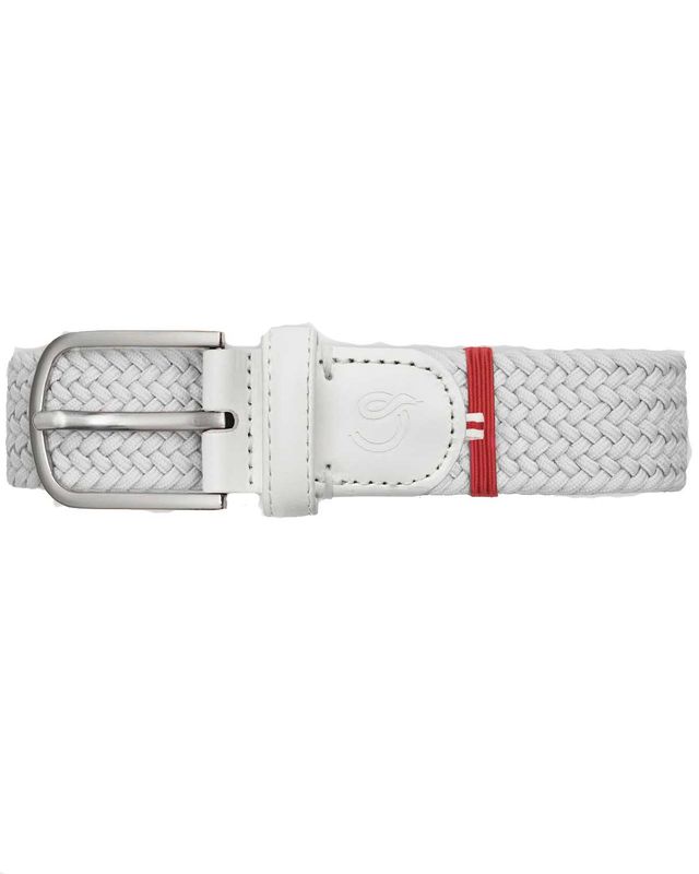 Gevlochten La Boucle riem Chamonix in wit met leren details