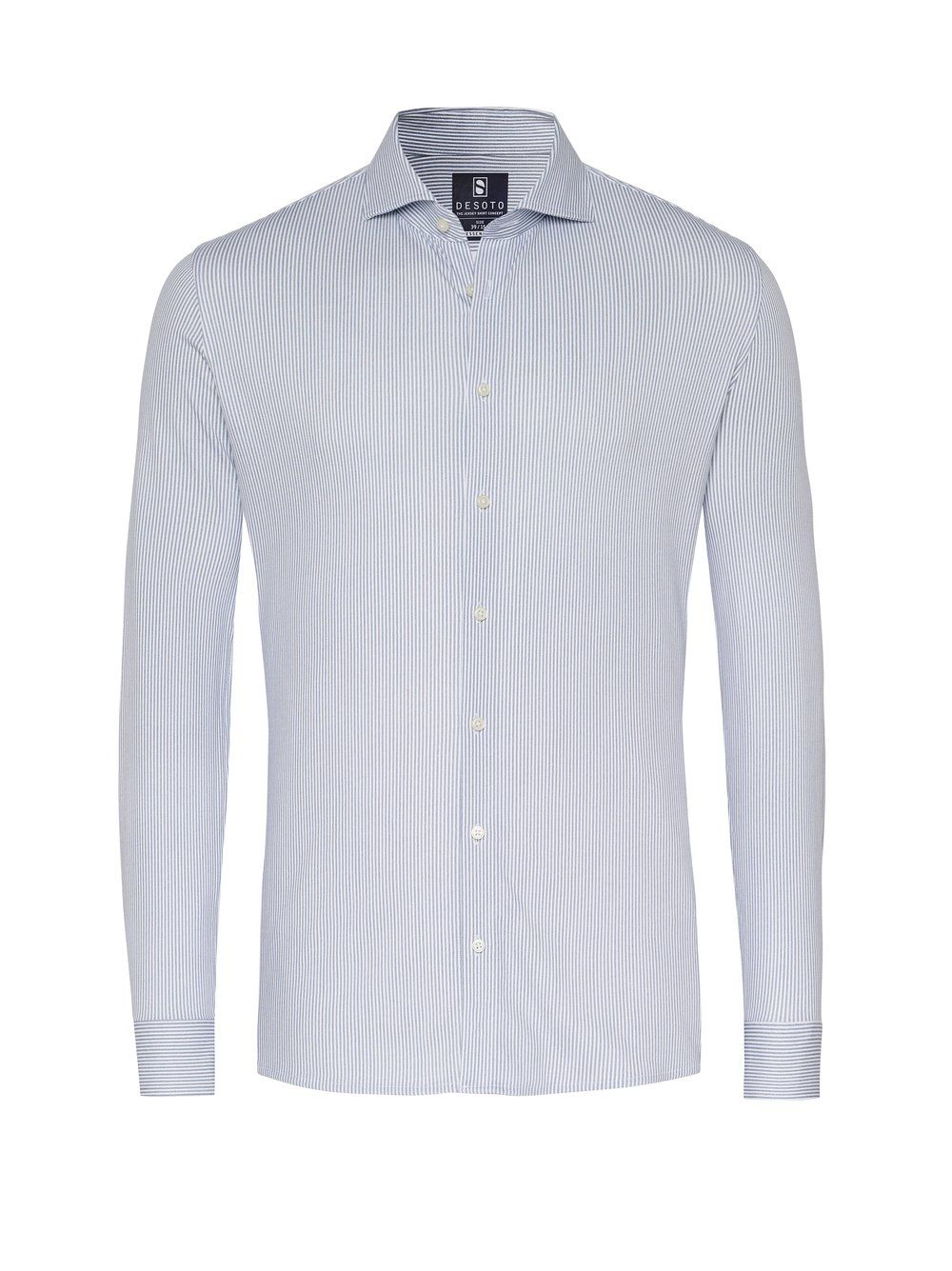 Desoto jersey overhemd blauw streep, vooraanzicht

