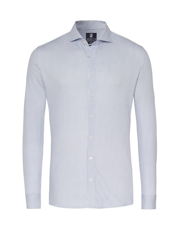 Desoto jersey overhemd blauw streep, vooraanzicht

