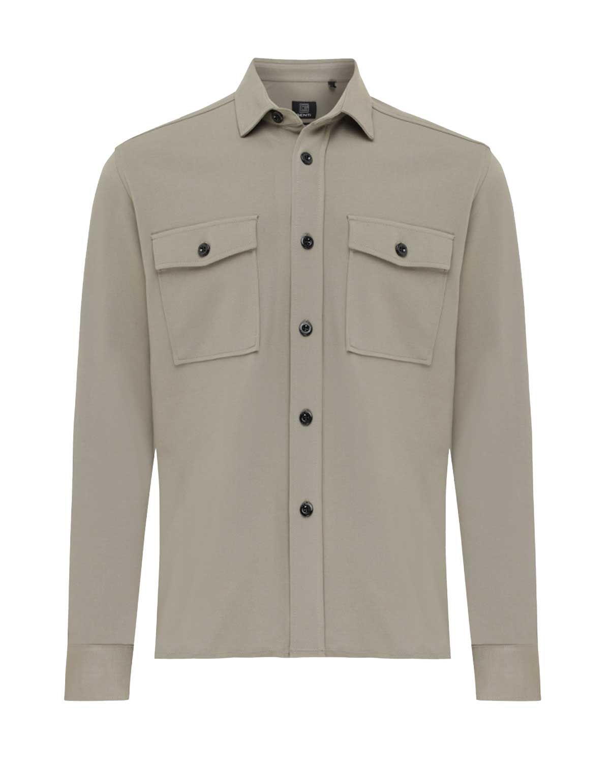 Genti overshirt in lichtgroene jersey, voorkant

