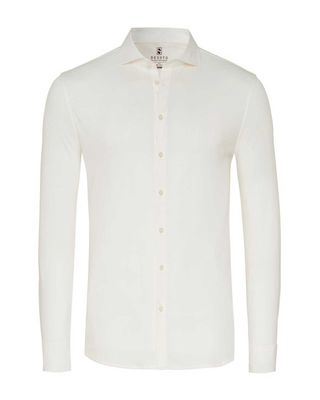 Desoto jersey overhemd in offwhite, vooraanzicht

