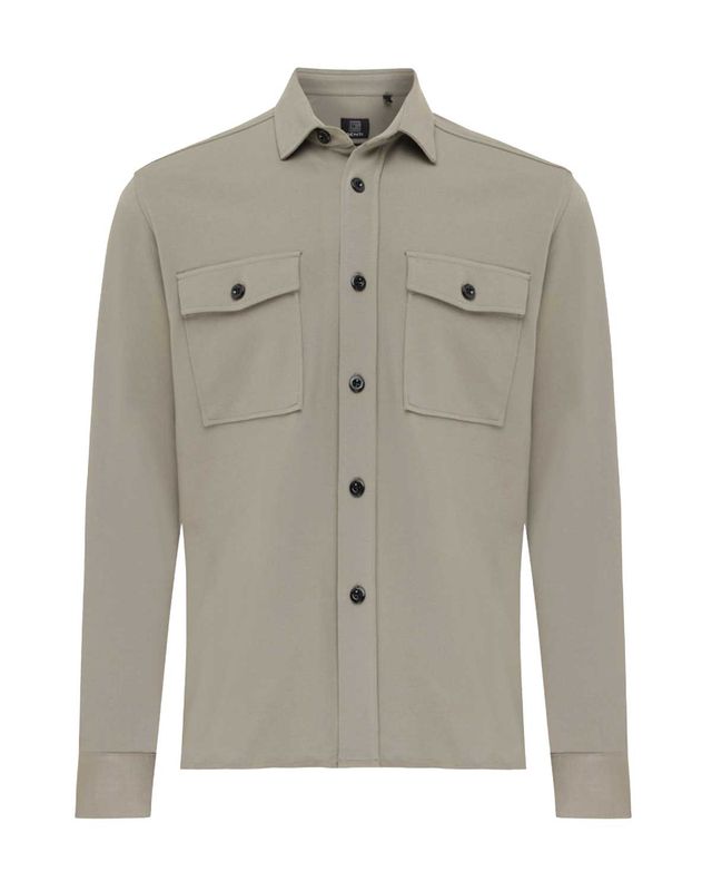 Genti overshirt in lichtgroene jersey, voorkant

