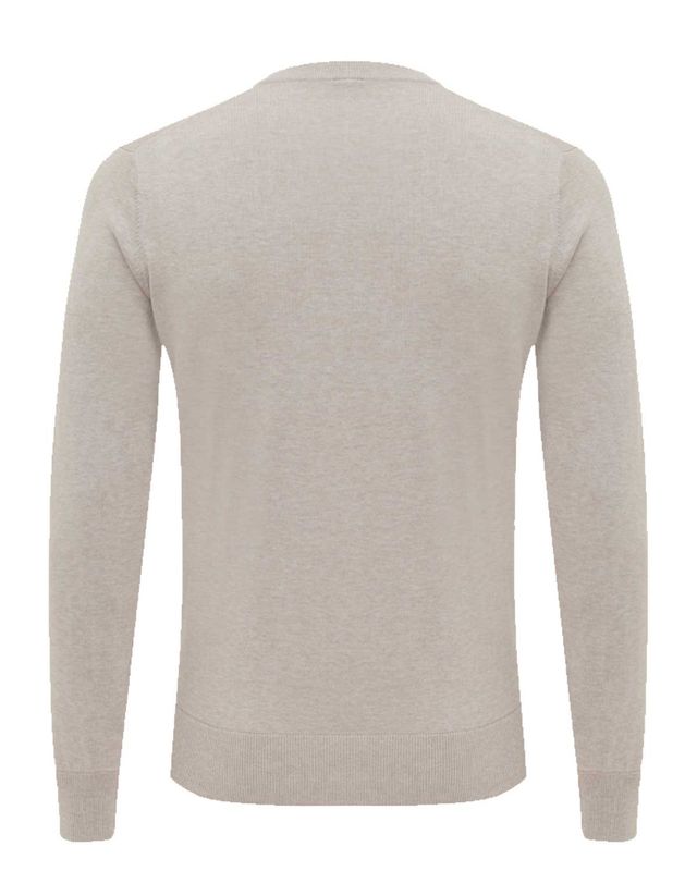 Achterkant van de zandkleurige katoenen pullover van Genti

