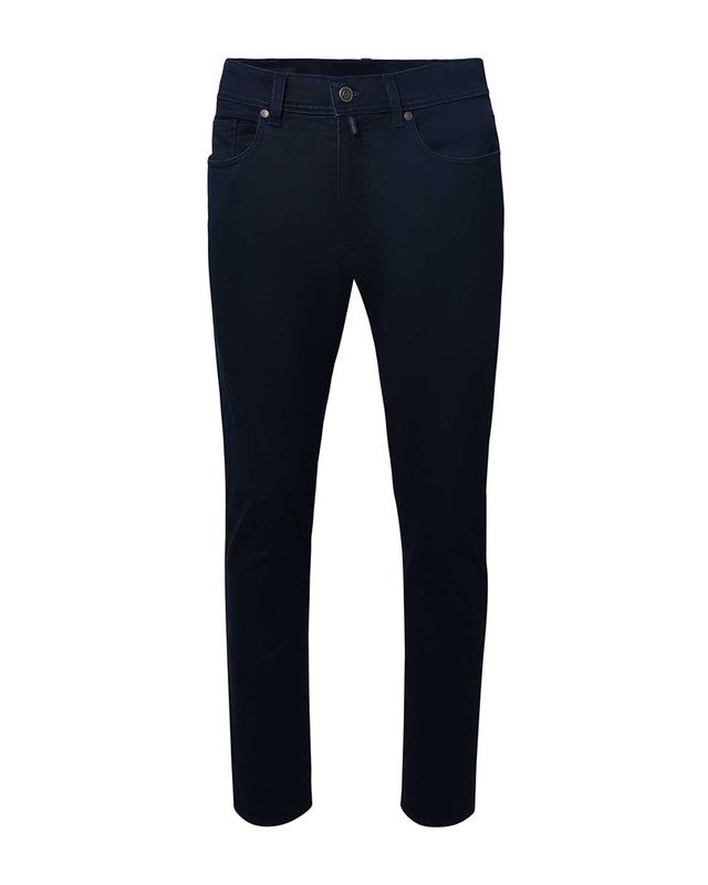 Donkerblauwe Pierre Cardin PC-Lyon C3 herenbroek, vooraanzicht