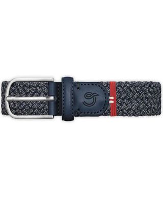 La Boucle Loch Ness Wool Effect riem in donkerblauw met wol-effect, leren details en
