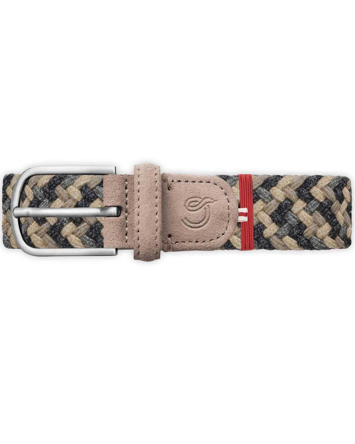 Hoofdafbeelding: La Boucle Perthshire Wool Effect riem in multi cream blue kleurcombinatie