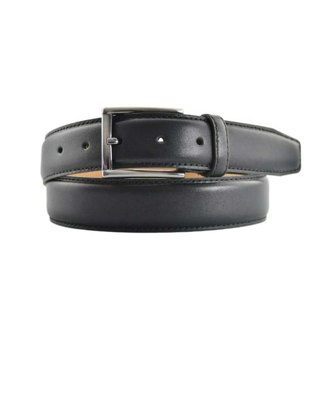 Ceintuur Classic Luxe 100% leren herenriem 3,5 cm – zwart met nikkelvrije gesp, inkortbaar.
