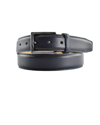 Ceintuur Classic Luxe 100% leren herenriem 3,5 cm – marineblauw met nikkelvrije gesp, inkortbaar.