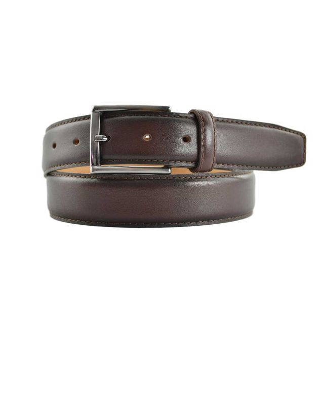 Ceintuur Classic Luxe 100% leren herenriem 3,5 cm – donkerbruin met nikkelvrije gesp, inkortbaar.