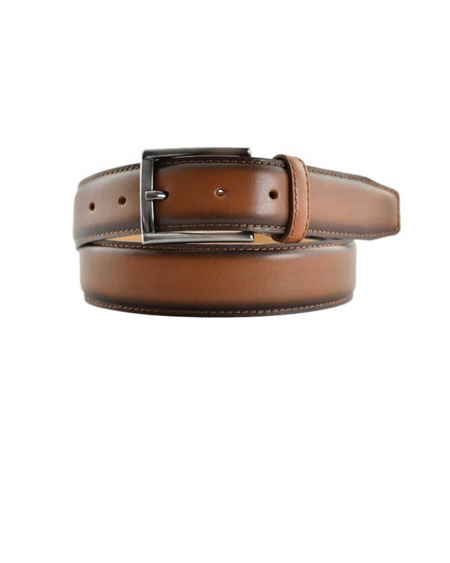 Ceintuur Classic Luxe 100% leren herenriem 3,5 cm – cognac met nikkelvrije gesp, inkortbaar.