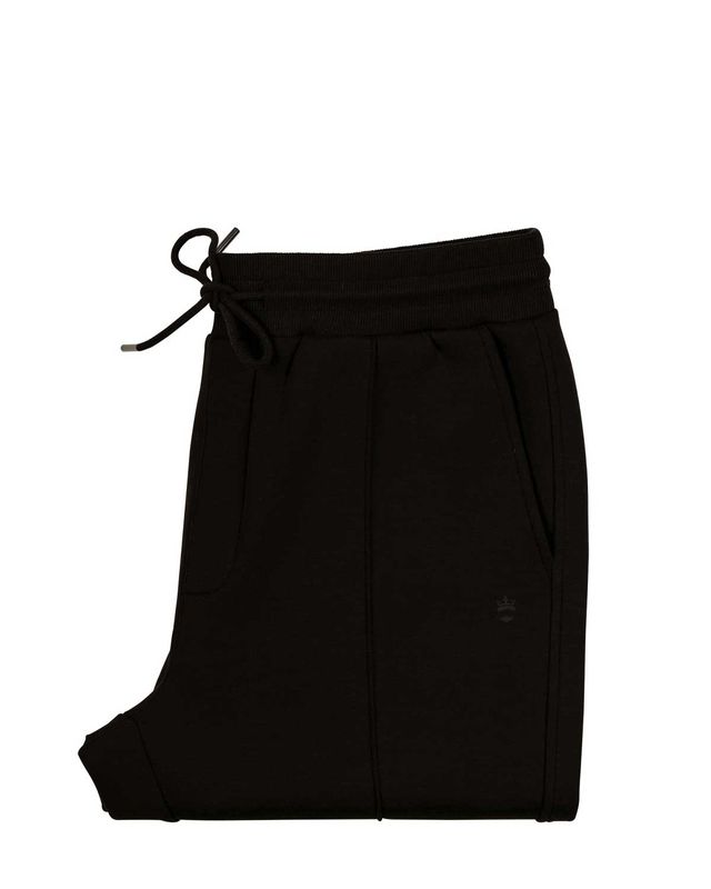 Thomas Maine sweatpants heren zwart model 5210TM011, comfortabele katoenen broek met stretch en trekkoord tailleband