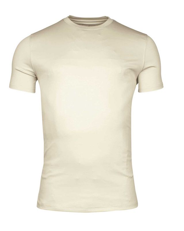 Thomas Maine beige T-shirt NOS50TM078 crewneck korte mouw, liquid cotton heren shirt voorkant