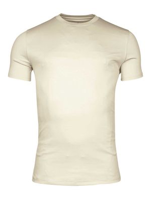 Thomas Maine beige T-shirt NOS50TM078 crewneck korte mouw, liquid cotton heren shirt voorkant