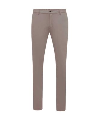 Genti jersey broek P3059-1971-046 in kaki, regular fit van viscosemix met stretch voor comfort en moderne uitstraling