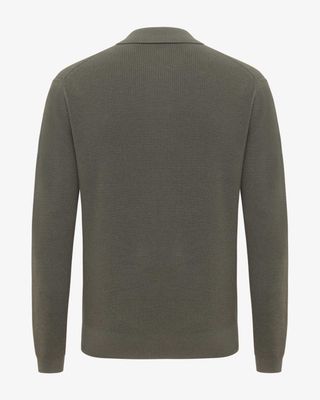 Achterzijde Genti longsleeve polo K3134-3282-170 in groen katoen met stretch, regular fit