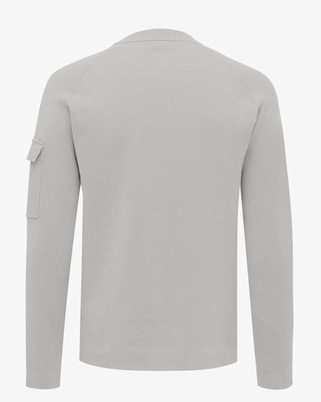 Genti sweater K3128-3278-039 in offwhite, achterkant in zachte katoenkwaliteit, regular fit