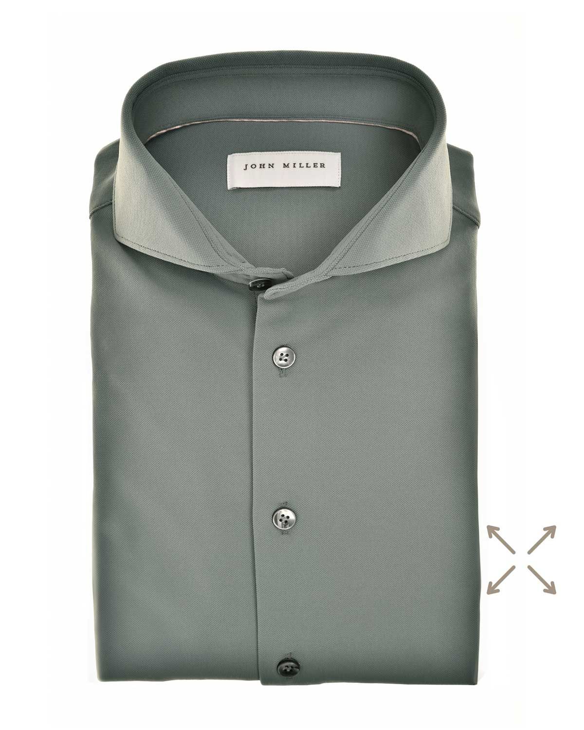 John Miller Hyperstretch overhemd lange mouw 5142460-260 grijs voorkant