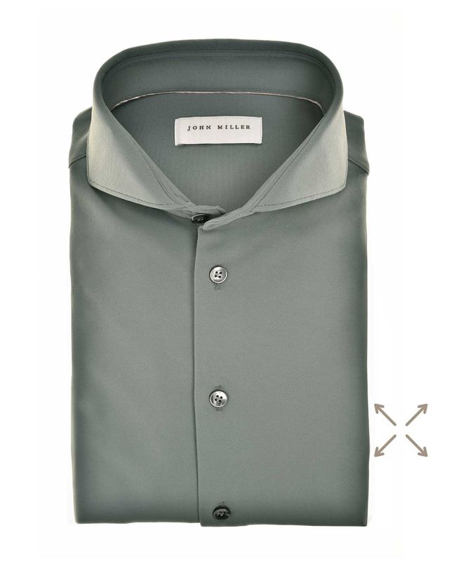 John Miller Hyperstretch overhemd lange mouw 5142460-260 grijs voorkant