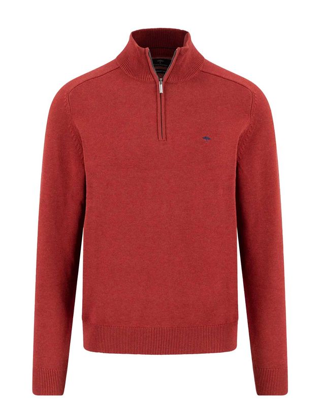Fynch-Hatton pullover Troyer-Zip rood 1509203-367 voorkant