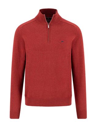 Fynch-Hatton pullover Troyer-Zip rood 1509203-367 voorkant