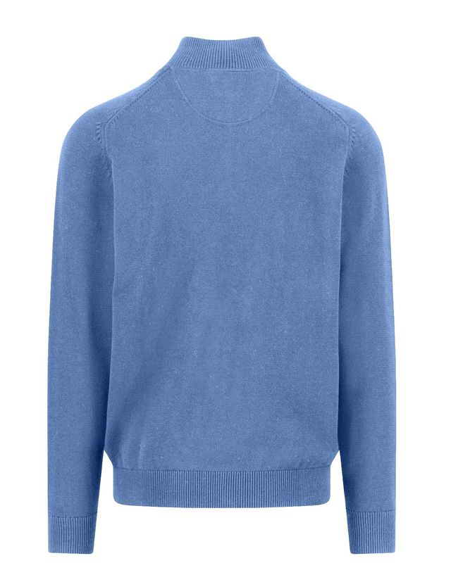 Fynch-Hatton pullover Troyer-Zip blauw 1509203-604 achterkant