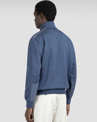 Paul &amp; Shark zip-up sweater 15311236-635 vintage indigo achterkant