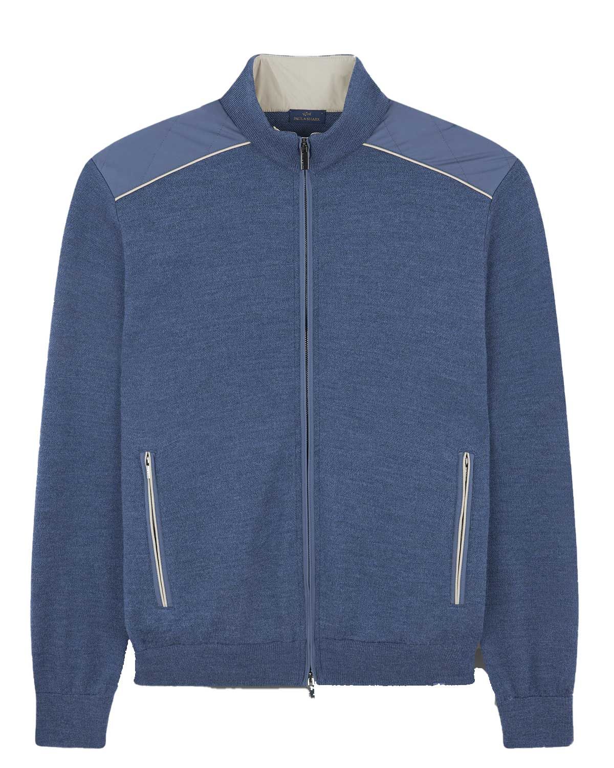 Paul &amp; Shark zip-up sweater 15311236-635 vintage indigo voorkant