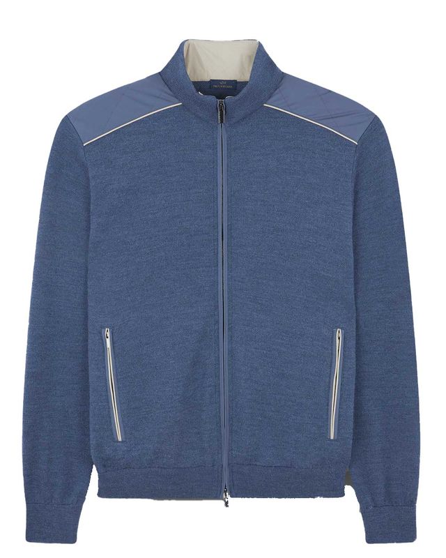 Paul &amp; Shark zip-up sweater 15311236-635 vintage indigo voorkant