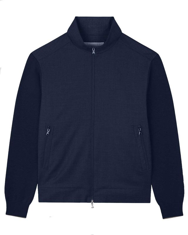 Paul &amp; Shark hybrid cardigan 15311221-050 navy voorkant
