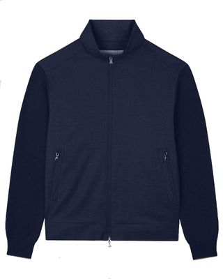 Paul &amp; Shark hybrid cardigan 15311221-050 navy voorkant