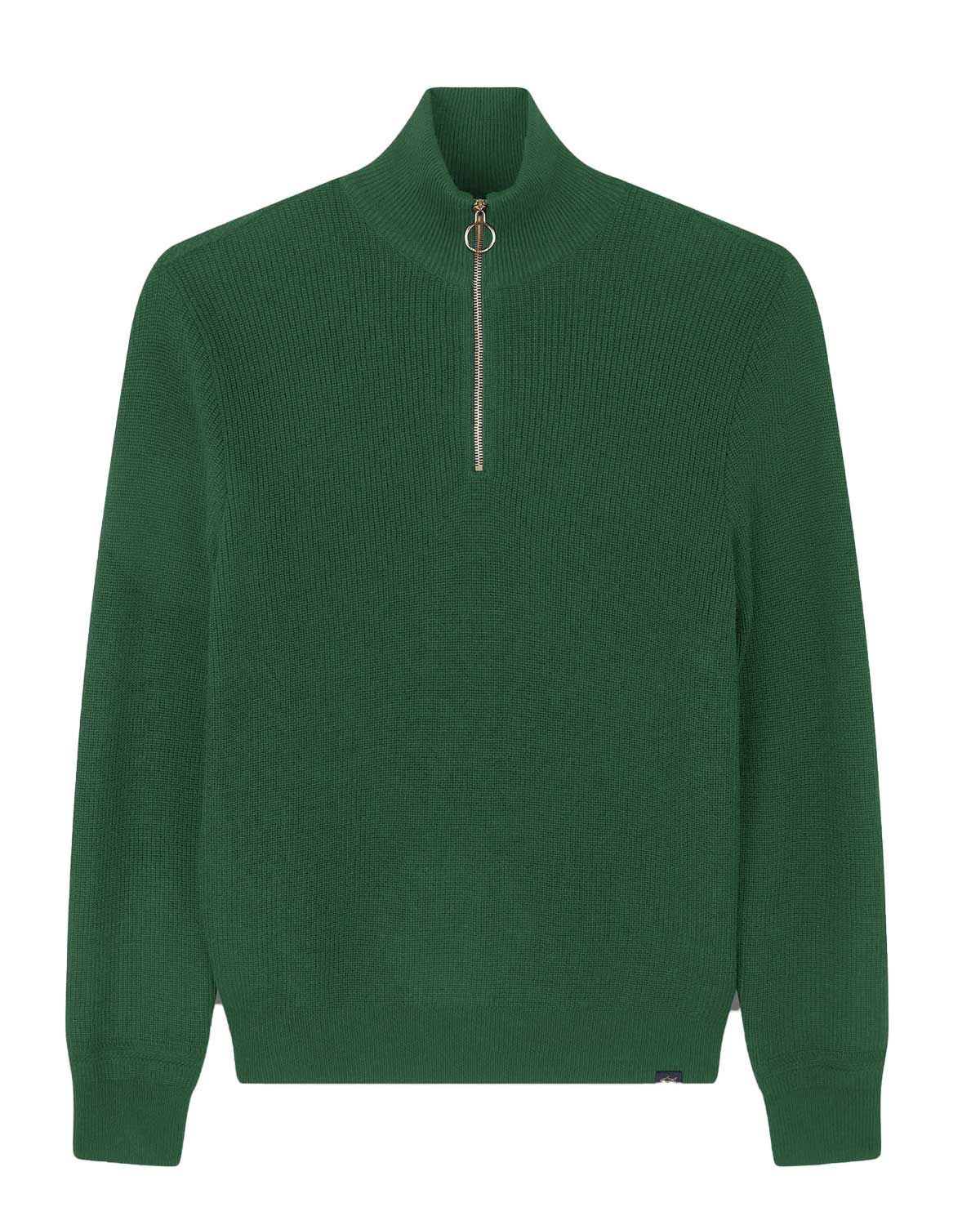 Paul &amp; Shark half zip sweater 15311168-51D groen voorkant